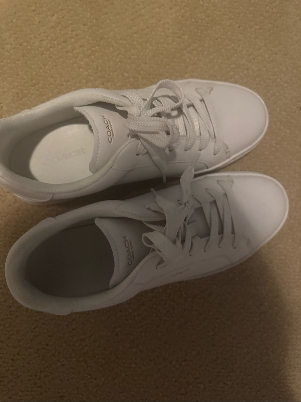 Coach White Leather Low-Top Sneakers - Picture 4 of 6